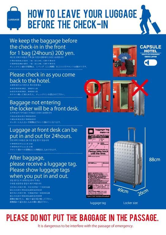 Capsule Hotel Asahi Plaza Shinsaibashi Осака Екстериор снимка